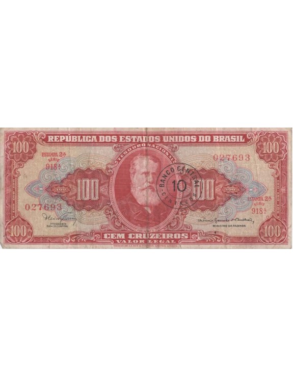 100 CEM CRUZEIROS 027693 ESTAMPA 2  SERIE 918
