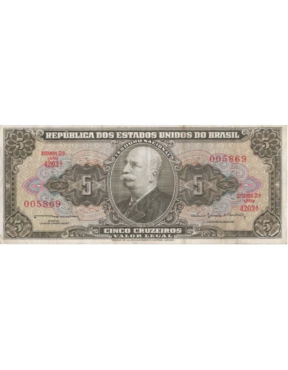 5 CINCO CRUZEIROS 005869 ESTAMPA 2 SERIE 4203