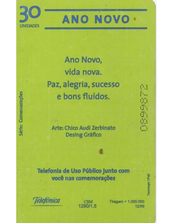 SERIE COMEMORAÇOES - ANO NOVO 2000 - TELEFONICA