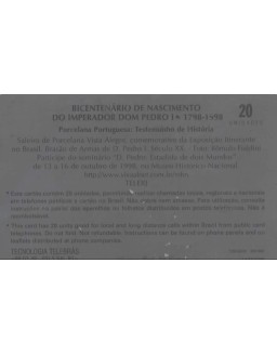 BICENTENARIO DE NASCIMENTO DO IMPERADOR  DOM PEDRO I - 1798-1998