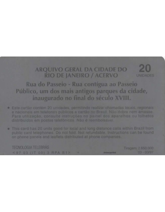 SERIE BONDES - ARQUIVO GERAL DA CIDADE DO RIO DE JANEIRO/ACERVO - RUA DO PASSEIO