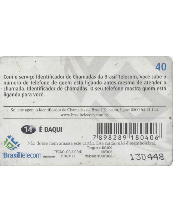 BRASIL TELECOM - IDENTIFICADOR DE CHAMADAS