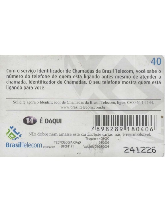 BRASIL TELECOM - IDENTIFICADOR DE CHAMADAS