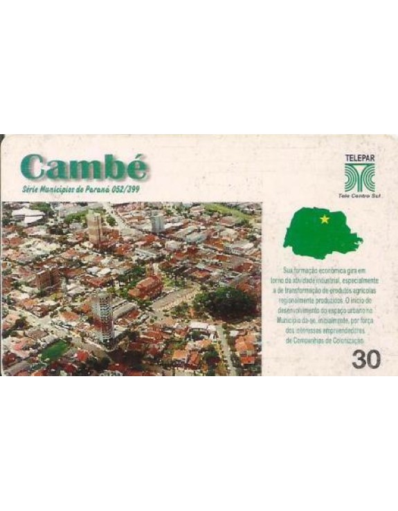 SERIE MUNICIPIOS DO PARANA 052 DE 399 - CAMBE