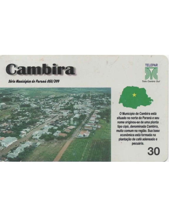 SERIE MUNICIPIOS DO PARANA 053 DE 399 - CAMBIRA