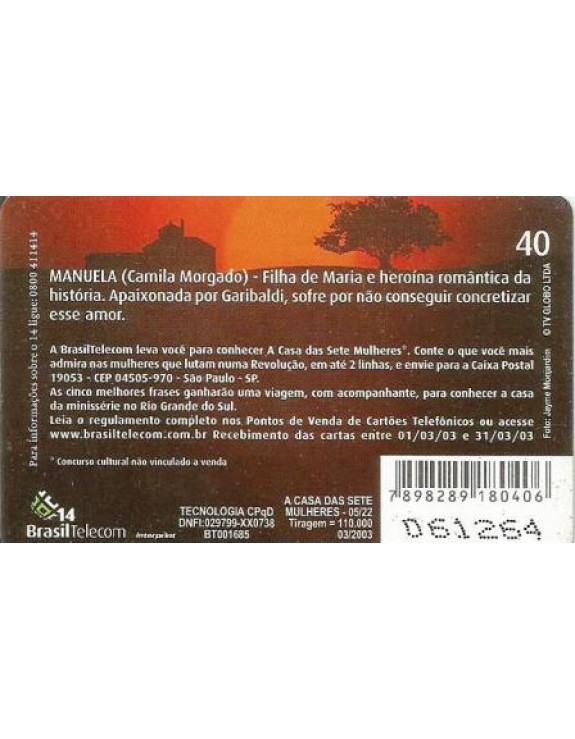 A CASA DAS SETE MULHERES - MANUELA(CAMILA MORGADO)