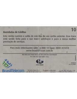 BRASIL TELECOM - CARTAO PARA REEMBOLSO DE CREDITOS