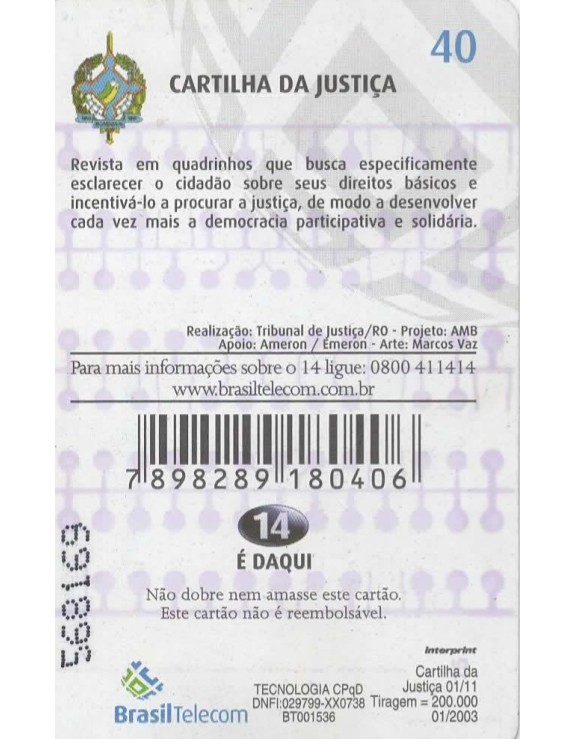 CARTILHA DA JUSTIÇA 01/11 - TODOS NOS TEMOS DIREITOS 