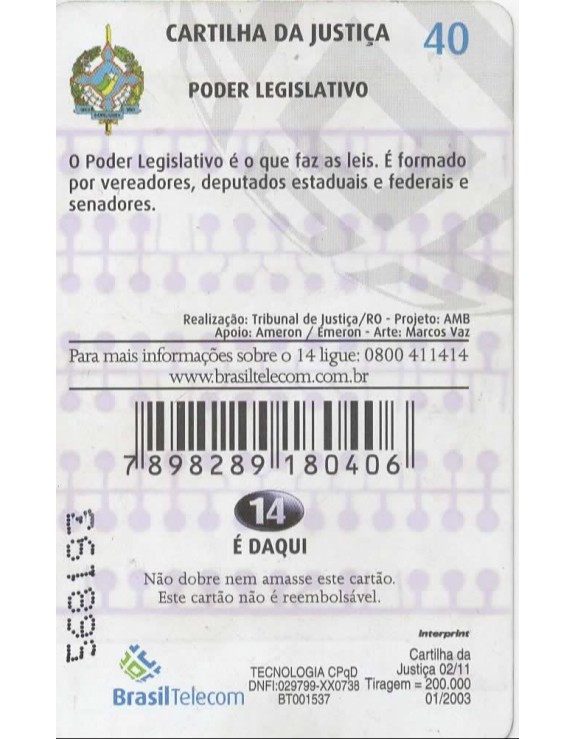 CARTILHA DA JUSTIÇA 02/11 - PODER LEGISLATIVO