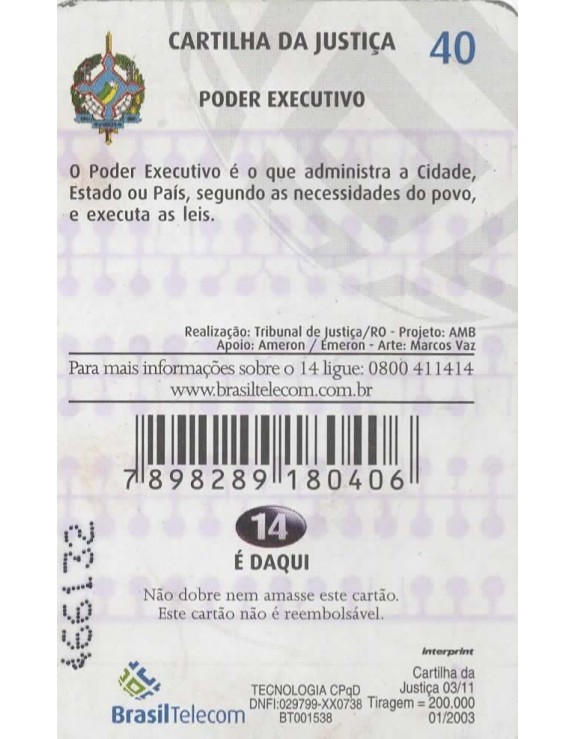 CARTILHA DA JUSTIÇA 03/11 - PODER EXECUTIVO
