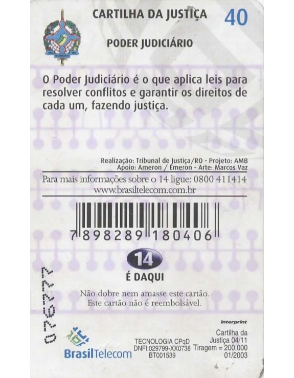 CARTILHA DA JUSTIÇA 04/11 - PODER JUDICIARIO