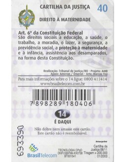 CARTILHA DA JUSTIÇA 06/11 - DIREITO A MATERNIDADE