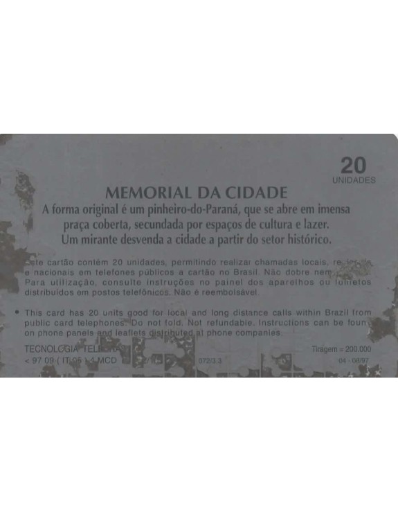 SERIE CIDADE DE CURITIBA - MEMORIAL DA CIDADE