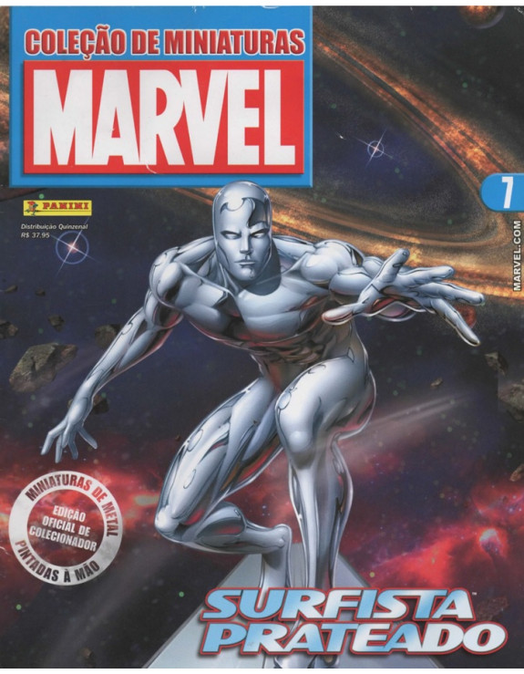 COLEÇAO DE MINIATURAS MARVEL 007 SURFISTA PRATEADO 