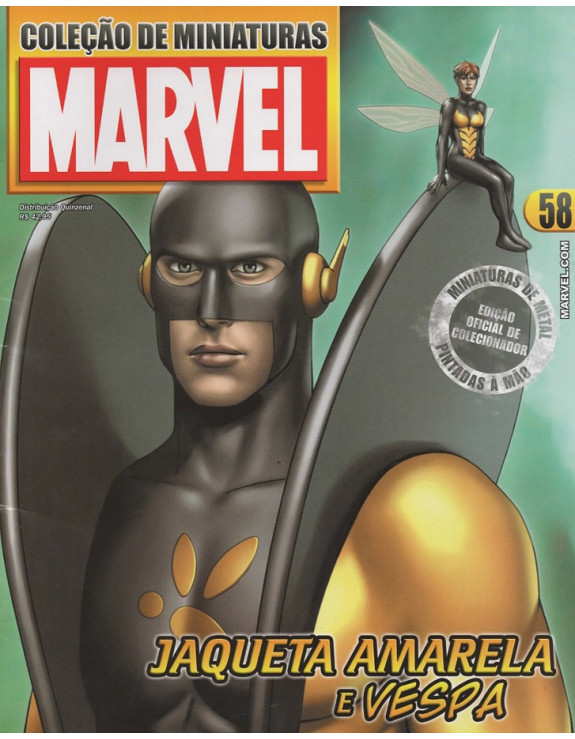 COLEÇAO DE MINIATURAS MARVEL 058 JAQUETA AMARELA E VESPA