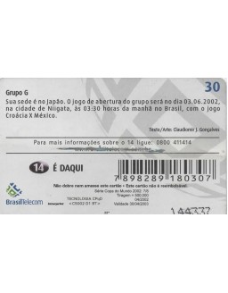 SERIE COPA DO MUNDO 2002 07/08 - GRUPO G - COREIA E JAPAO