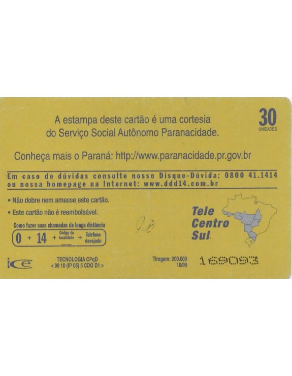 SERIE MUNICIPIOS DO PARANA 086 DE 399 - CORONEL DOMINGOS SOARES