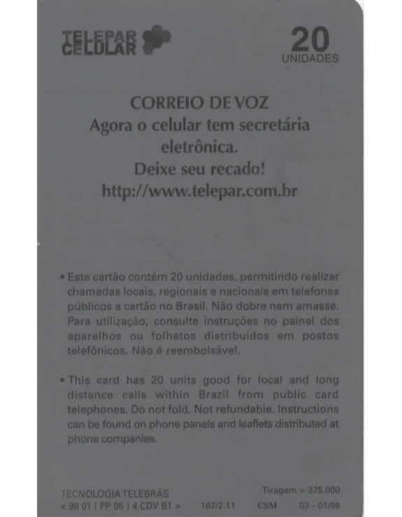TELEPAR CELULAR - CORREIO DE VOZ