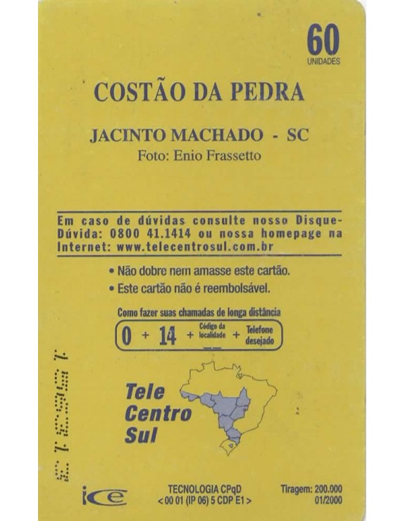COSTAO DA PEDRA - JACINTO MACHADO SC - TELESC