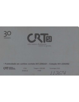 CRT - COMPANHIA RIOGRANDESE DE TELECOMUNICAÇOES - 51 LOGAÇOES A DISTANCIA