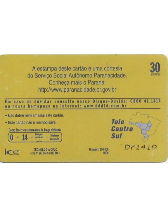 SERIE MUNICIPIOS DO PARANA 092 DE 399 - CRUZEIRO DO SUL