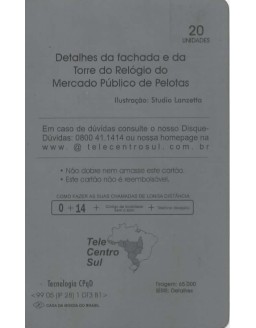 CTMR - DETALHES DA FACHADA E DA TORRE DO RELOGIO DO MERCADO PUBLICO DE PELOTAS