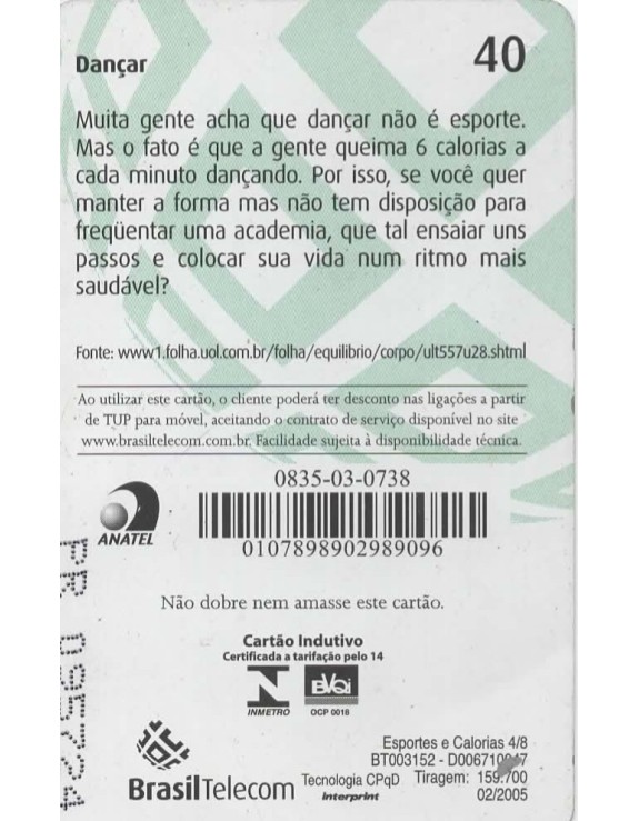ESPORTES E CALORIAS 04/08 - DANÇA 