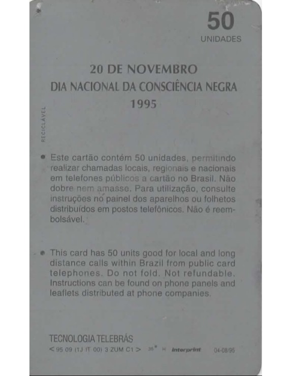 DIA DA CONSCIENCIA NEGRA - 20 DE NOVEMBRO 1995