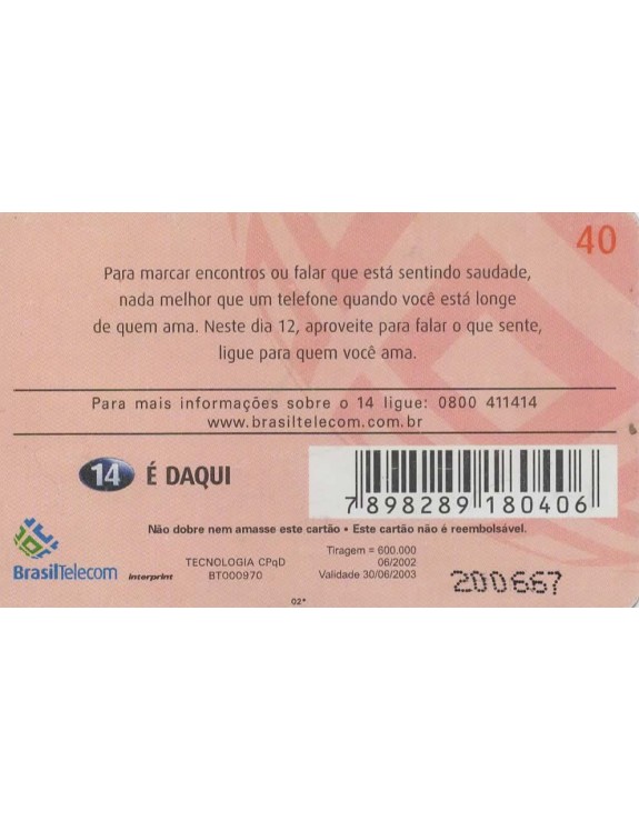 DIA DOS NAMORADOS - 12 DE JUNHO