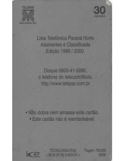 EDITEL - LISTA TELEFONICA PARANA NORTE EDIÇAO 1999/2000