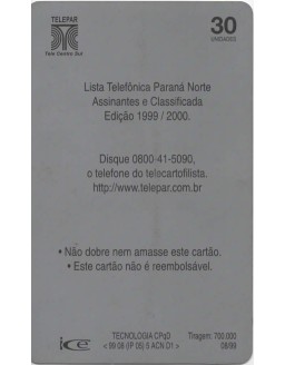 EDITEL - LISTA TELEFONICA PARANA NORTE EDIÇAO 1999/2000