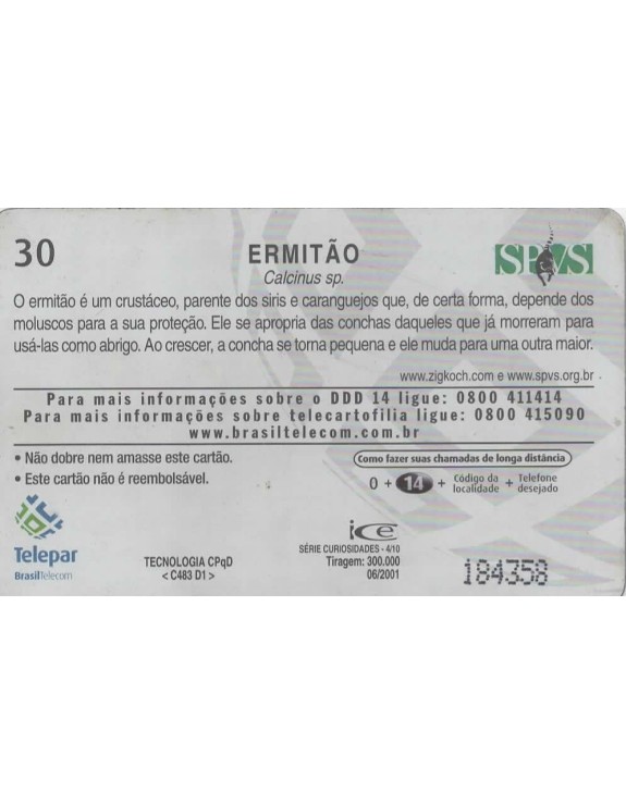 SERIE CURIOSIDADES 04/10 - ERMITAO - CALCINUS SP 
