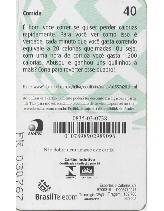 ESPORTES E CALORIAS 03/08 - CORRIDA