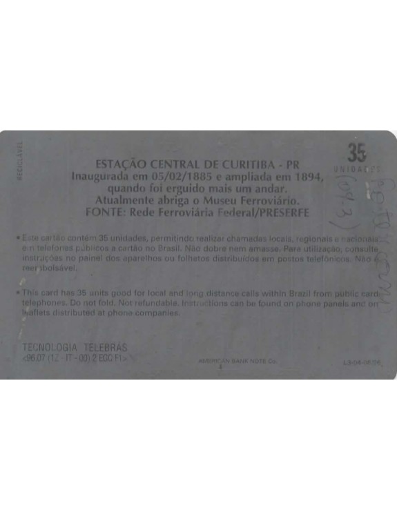 SERIE ESTAÇOES BRASILEIRAS - ESTAÇAO CENTRAL DE CURITIBA