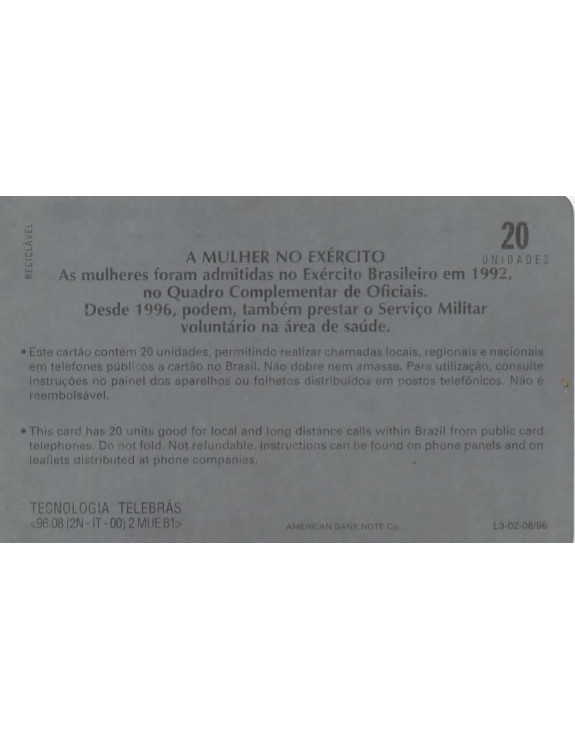 SERIE EXERCITO BRASILEIRO - MULHER NO EXERCITO