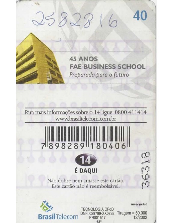 FAE BUSINESS SCHOOL 45 ANOS