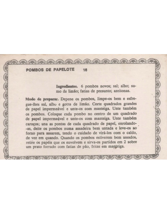 FICHARIO ANTIGO DE RECEITAS 015 E 016