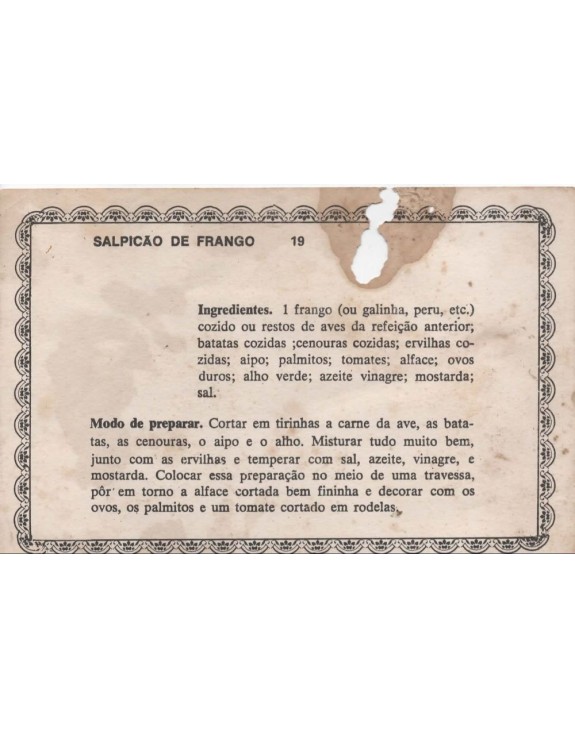 FICHARIO ANTIGO DE RECEITAS 019 E 020