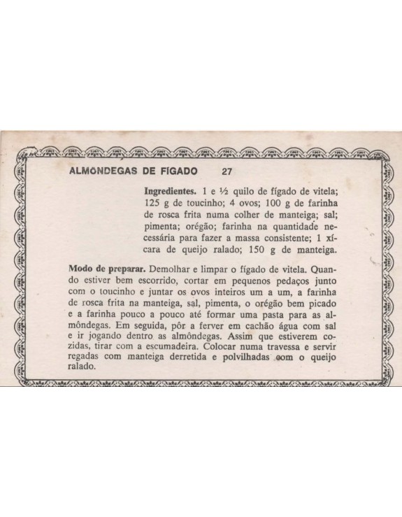 FICHARIO ANTIGO DE RECEITAS 027 E 028