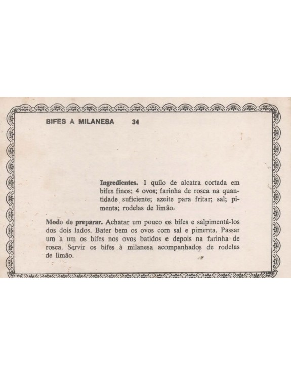 FICHARIO ANTIGO DE RECEITAS 033 E 034