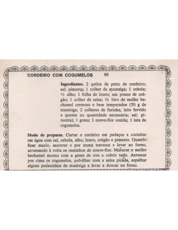 FICHARIO ANTIGO DE RECEITAS 059 E 060