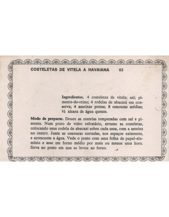 FICHARIO ANTIGO DE RECEITAS 063 E 064