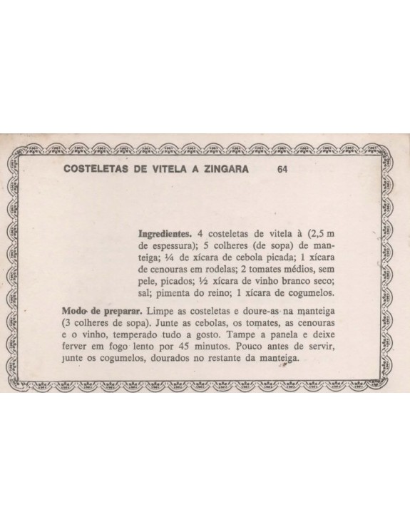 FICHARIO ANTIGO DE RECEITAS 063 E 064