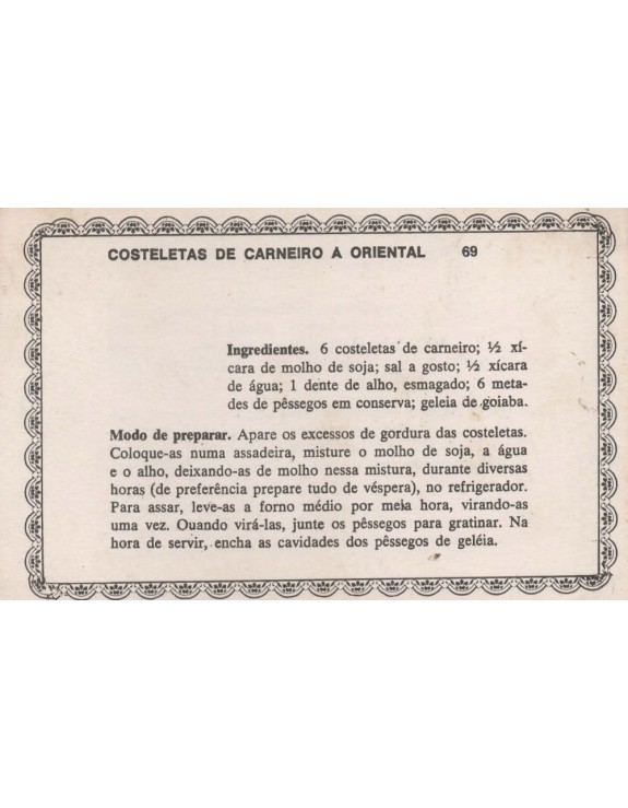 FICHARIO ANTIGO DE RECEITAS 069 E 070