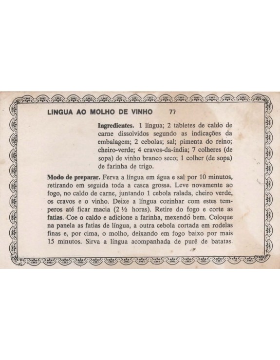 FICHARIO ANTIGO DE RECEITAS 077 E 078