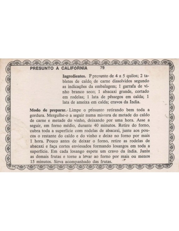 FICHARIO ANTIGO DE RECEITAS 079 E 080