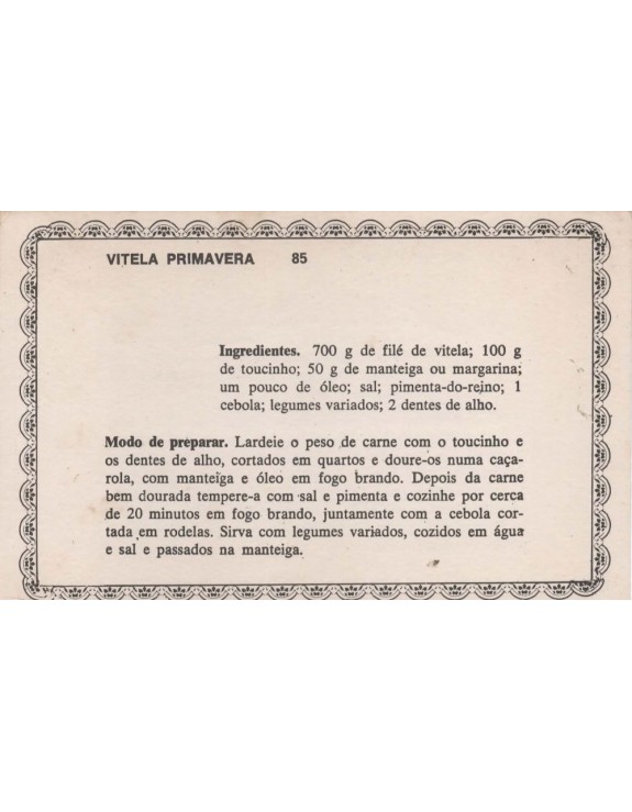 FICHARIO ANTIGO DE RECEITAS 085 E 086
