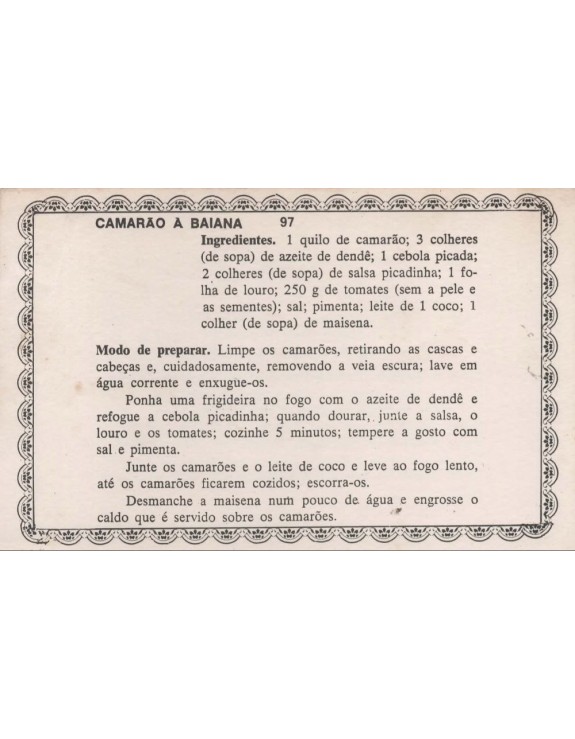 FICHARIO ANTIGO DE RECEITAS 097 E 98 