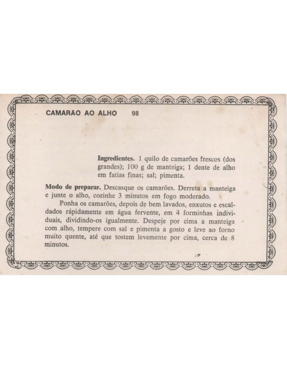 FICHARIO ANTIGO DE RECEITAS 097 E 98 