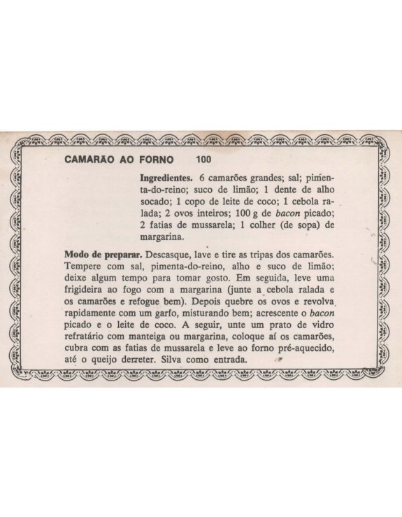 FICHARIO ANTIGO DE RECEITAS 099 E 100